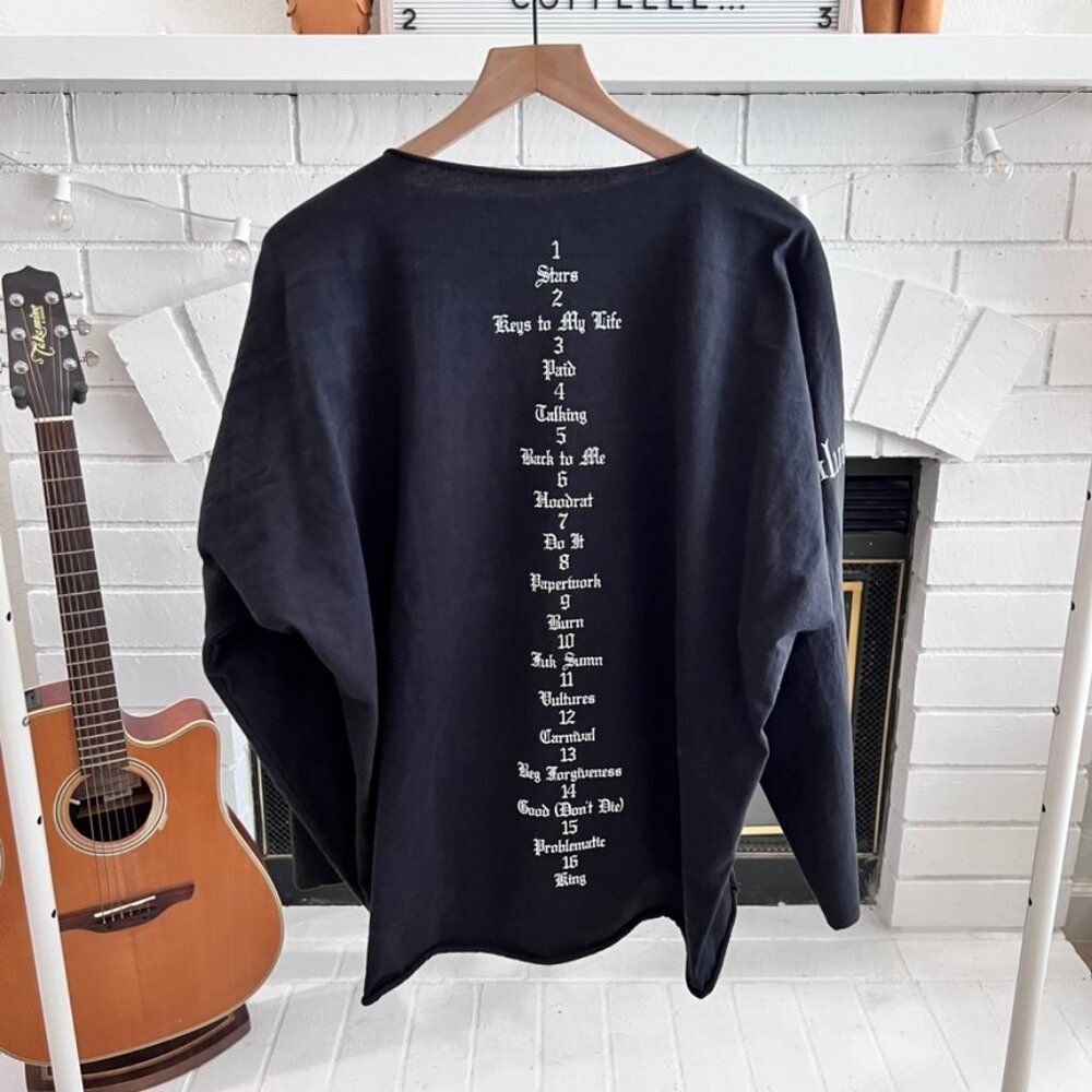 Yeezy Vultures Gosha Rubchinskiy × Kanye West Track List Long Sleeve Shirt Vol 1 - Picture 2 of 9